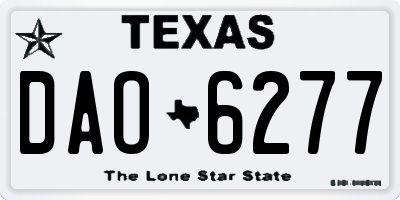 TX license plate DAO6277