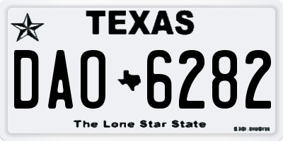 TX license plate DAO6282