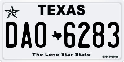 TX license plate DAO6283