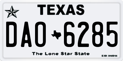 TX license plate DAO6285