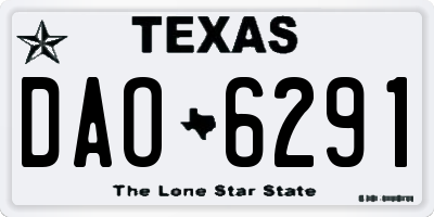 TX license plate DAO6291