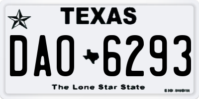 TX license plate DAO6293