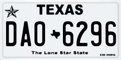TX license plate DAO6296