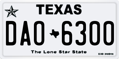 TX license plate DAO6300