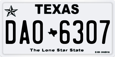 TX license plate DAO6307