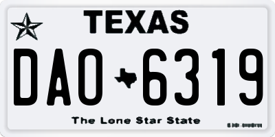 TX license plate DAO6319