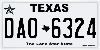 TX license plate DAO6324