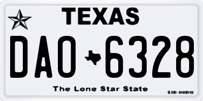 TX license plate DAO6328