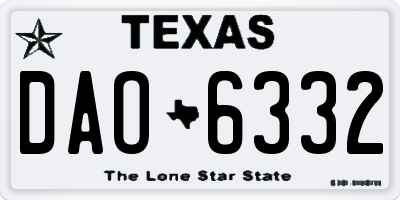TX license plate DAO6332