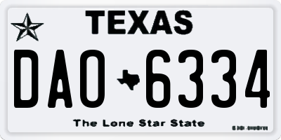 TX license plate DAO6334