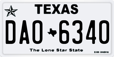 TX license plate DAO6340