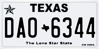 TX license plate DAO6344