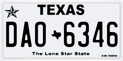 TX license plate DAO6346