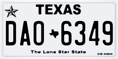 TX license plate DAO6349