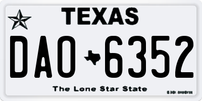 TX license plate DAO6352