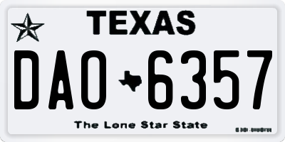 TX license plate DAO6357