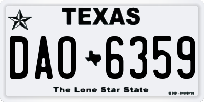 TX license plate DAO6359