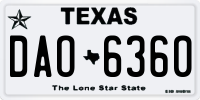 TX license plate DAO6360