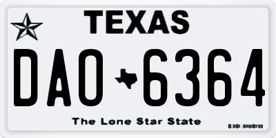 TX license plate DAO6364