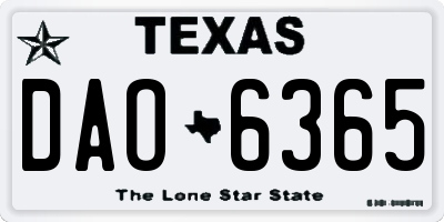 TX license plate DAO6365