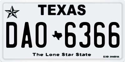 TX license plate DAO6366
