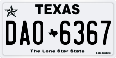 TX license plate DAO6367