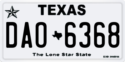 TX license plate DAO6368
