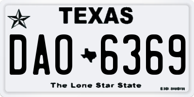 TX license plate DAO6369
