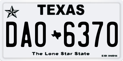 TX license plate DAO6370
