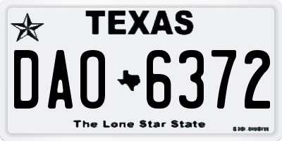 TX license plate DAO6372