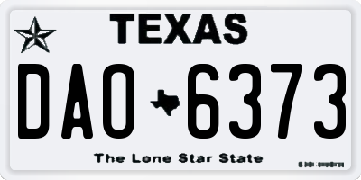 TX license plate DAO6373