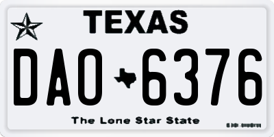 TX license plate DAO6376