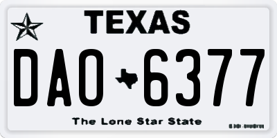 TX license plate DAO6377