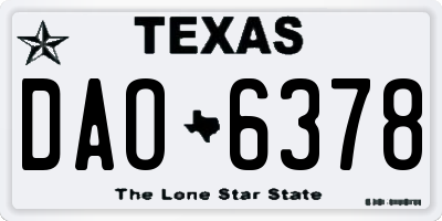 TX license plate DAO6378