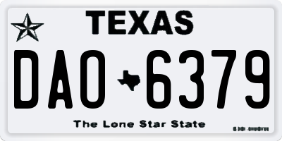 TX license plate DAO6379