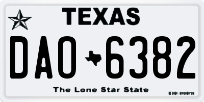 TX license plate DAO6382