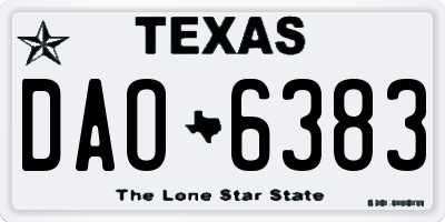 TX license plate DAO6383