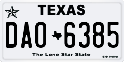 TX license plate DAO6385