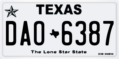 TX license plate DAO6387
