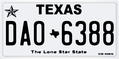 TX license plate DAO6388