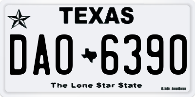 TX license plate DAO6390