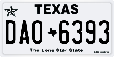 TX license plate DAO6393