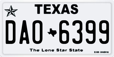 TX license plate DAO6399