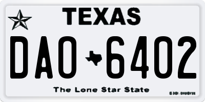 TX license plate DAO6402
