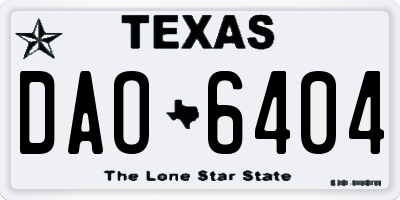 TX license plate DAO6404