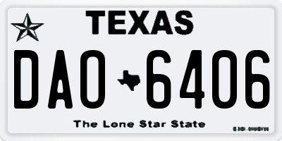 TX license plate DAO6406