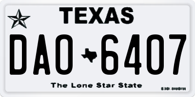 TX license plate DAO6407