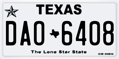 TX license plate DAO6408