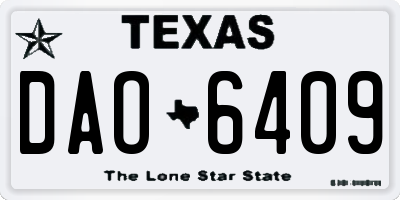 TX license plate DAO6409