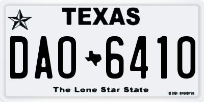 TX license plate DAO6410